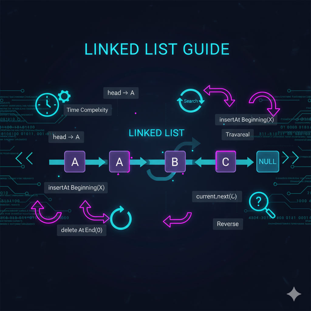 Linked List Tutorial for Beginners - Data structures and algorithms visualization